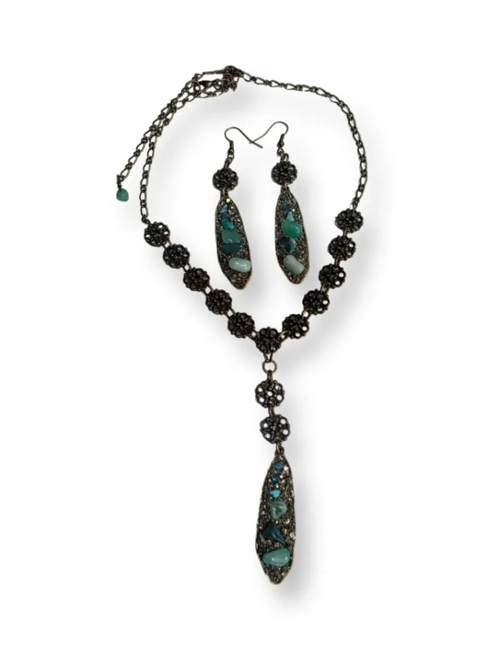 Turquoise and Pyrite Necklace